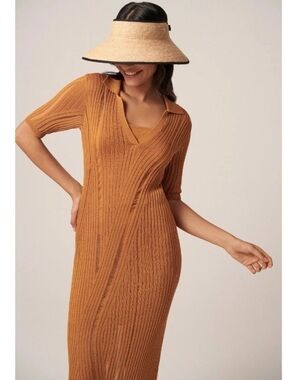 Helen Kaminski Mita Packable Raffia Visor hat back tie sun hat